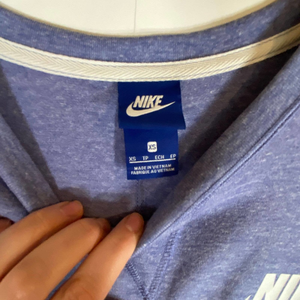 Vintage Y2K Nike XS T-Shirt Dress Activewear Gym Perwinkle Heathered Blue - Picture 3 of 9